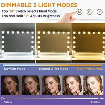 M MIVONDA Hollywood Vanity Mirror with LED Lights and USB Charge