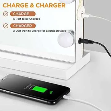 M MIVONDA Hollywood Vanity Mirror with LED Lights and USB Charge