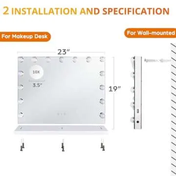 M MIVONDA Hollywood Vanity Mirror with LED Lights and USB Charge