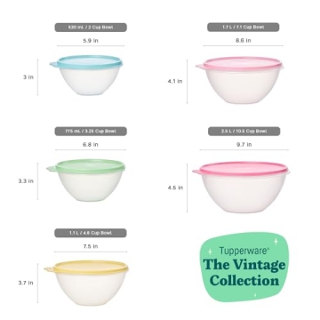 Tupperware Heritage Wonderlier 10 Piece Set - Vintage Colors