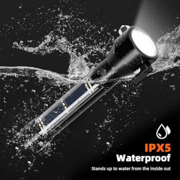 Otdair Solar & USB-C Rechargeable LED Flashlight