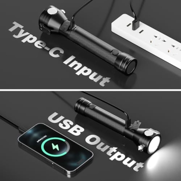 Otdair Solar & USB-C Rechargeable LED Flashlight