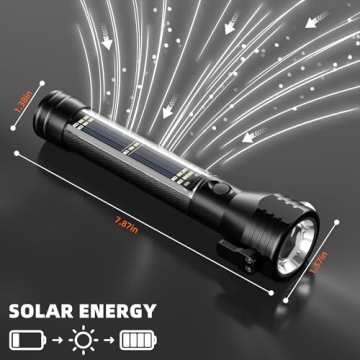 Otdair Solar & USB-C Rechargeable LED Flashlight