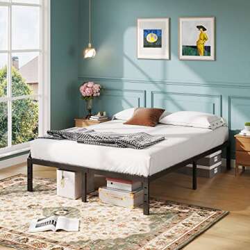 Modern JENLLY King Bed Frame with Storage & Easy Assembly