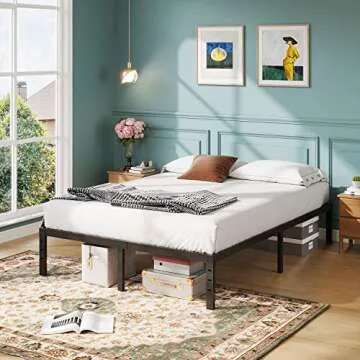 Modern JENLLY King Bed Frame with Storage & Easy Assembly