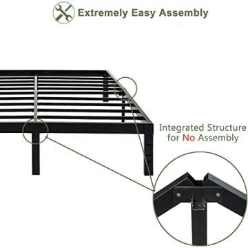 Modern JENLLY King Bed Frame with Storage & Easy Assembly