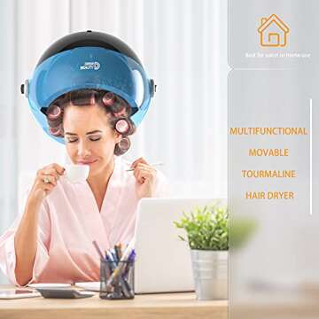 Professional Hooded Hair Dryer with Ionic Generator, 1875W