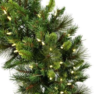 Vickerman 9' x 18" Long Bangor Mixed Pine Artificial Christmas Garland with 300 PVC Tips and UL Dura-Lit® 150 Warm White LED Mini Lights - Flexible Wire