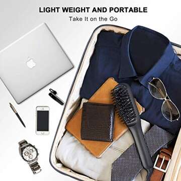 Xnuoyo Beard Straightener Brush with Anti-Scald Feature