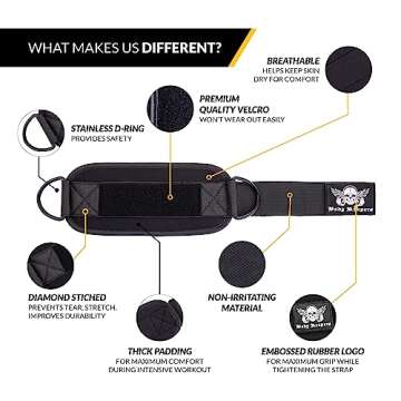 Body Reapers Workout Ankle Straps - Durable Cable Attachments for All Fitness Levels