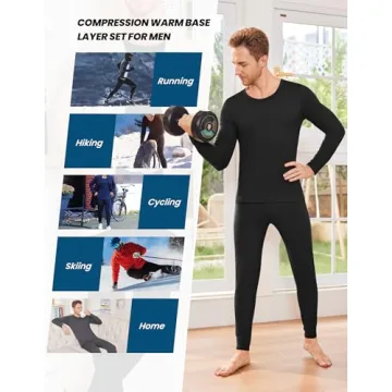 Ekouaer Men's Thermal Underwear Set for Cold Weather Comfort