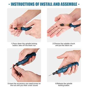 KeShi Cordless Rotary Tool - USB Rechargeable & 42 Accessories