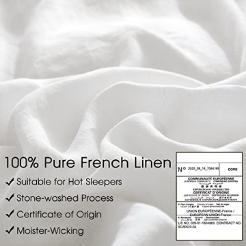 HYPREST King Size Linen Duvet Cover Set for Elegant Comfort