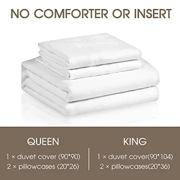HYPREST King Size Linen Duvet Cover Set for Elegant Comfort
