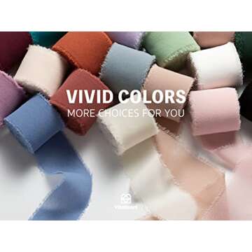 Vitalizart Sage Green Handmade Chiffon Silk Ribbon Fringe 1.5" x 21 Yd Frayed Edges Ribbons for Wedding Invitations Bridal Bouquets Gifts Wrapping Crafts Holiday Party Decorations
