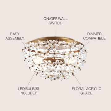 JONATHAN Y Isabelle Flush Mount Light for Stylish Illumination