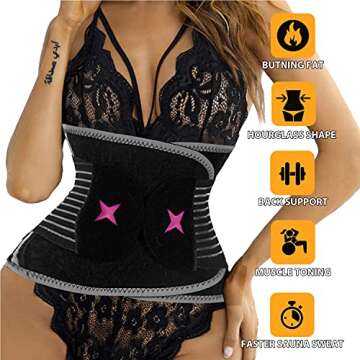 Women Waist Trainer Belt Waist Cincher Trimmer Slimming Body Shaper Belt for Sport Workout Pink
