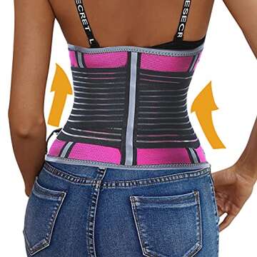 Women Waist Trainer Belt Waist Cincher Trimmer Slimming Body Shaper Belt for Sport Workout Pink