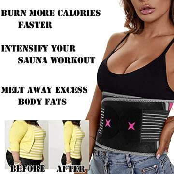 Women Waist Trainer Belt Waist Cincher Trimmer Slimming Body Shaper Belt for Sport Workout Pink
