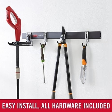 Rubbermaid FastTrack Garage Hook Rail System for Easy Storage