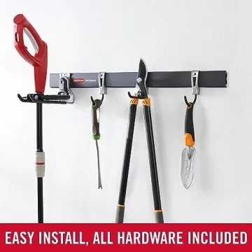 Rubbermaid FastTrack Garage Hook Rail System for Easy Storage