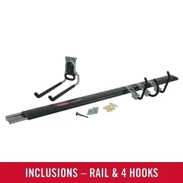 Rubbermaid FastTrack Garage Hook Rail System for Easy Storage