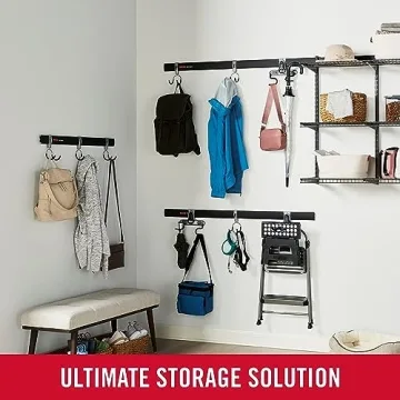Rubbermaid FastTrack Garage Hook Rail System for Easy Storage