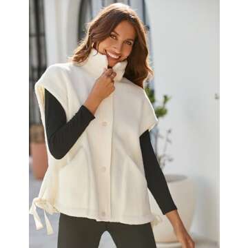 Yeokou Women's Fleece Vest Stylish Sleeveless Jacket