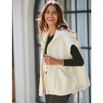 Yeokou Women's Fleece Vest Stylish Sleeveless Jacket