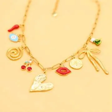 Trendy Gold Charm Necklace for Women - Layering Essential
