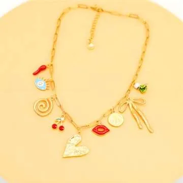 Trendy Gold Charm Necklace for Women - Layering Essential