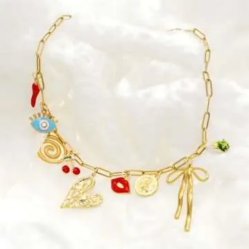 Trendy Gold Charm Necklace for Women - Layering Essential