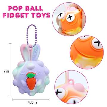 KissFree 18 PACK Animal Pop Balls Party Favors for Kids, 3D Fidget Toys