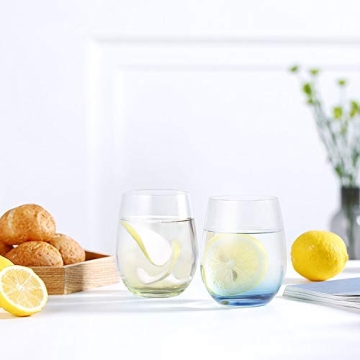 Colored Stemless Wine Glass Set of 6 for All Occasions