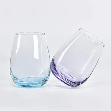 Colored Stemless Wine Glass Set of 6 for All Occasions
