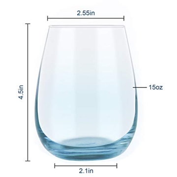 Colored Stemless Wine Glass Set of 6 for All Occasions