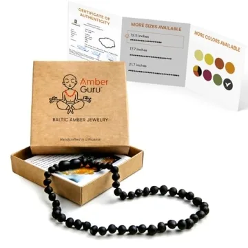 Amber Guru Baltic Amber Necklace for Teething Comfort - 12.5" Genuine Baltic Sea Jewelry