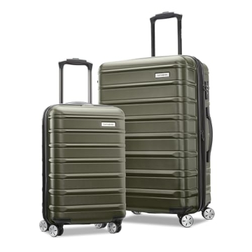 Samsonite Omni 2 Hardside Expandable Luggage with Spinner Wheels, Vita Olive, 2-Piece Set (Carry-on/...