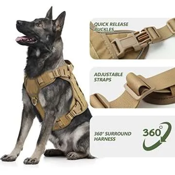 Durable Tactical Dog Harness for Large Breeds