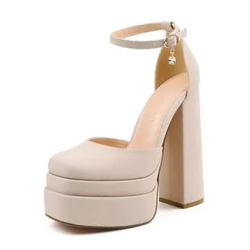 Stylish MERUMOTE High Heels with Rhinestones for Women