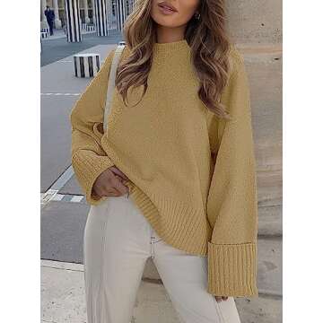 ANRABESS Women's Oversized Crewneck Long Sleeve Fuzzy Knit Casual Chunky Warm 2024 Fall Pullover Swe...