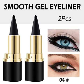 Kaely 2Pcs Black Gel Eyeliner Pencil,Natural Black Eyeliner Cream Waterproof Smudge Proof,Eye Liner ...