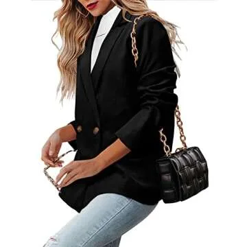 CRAZY GRID Women’s Stylish Double Breasted Blazer for All Occasions