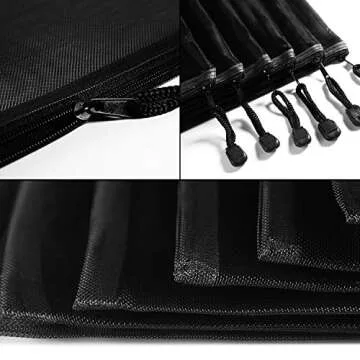 Outus 15 Pieces Mesh Bags Mesh Zipper Pouch Makeup Bags Cosmetic Travel Organizer Pouch Pencil Case(...