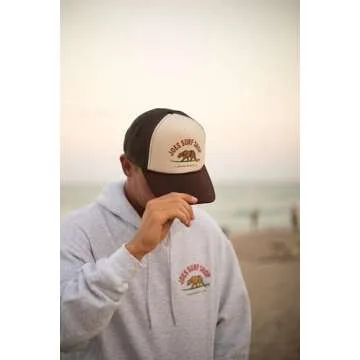 JOES SURF SHOP Surfing Bear Foam Snapback Trucker Hat-Brown