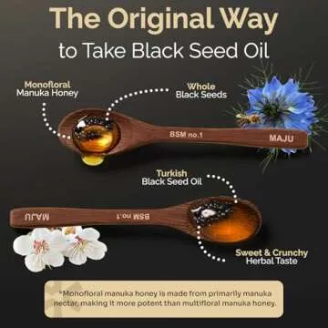 MAJU's Herbal Black Seed Oil, Manuka Honey & Seeds