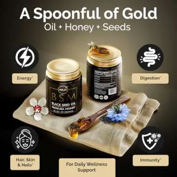 MAJU's Herbal Black Seed Oil, Manuka Honey & Seeds