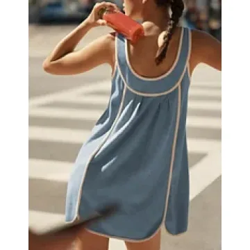 Yeokou Womens Summer Athletic Sleeveless Mini Dress Casual Workout Tennis Dress Sundress