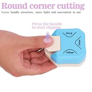 Jeemiter 3 in 1 Corner Rounder Punch - Hole Punch 4mm 7mm 10mm 3-Way Corner Cutter for Paper Craft, ...