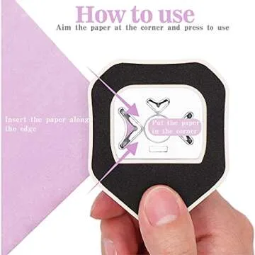 Jeemiter 3 in 1 Corner Rounder Punch - Hole Punch 4mm 7mm 10mm 3-Way Corner Cutter for Paper Craft, DIY Projects, Photo Cutter, Card Making and Scrapbooking Crafting Handmade Activity